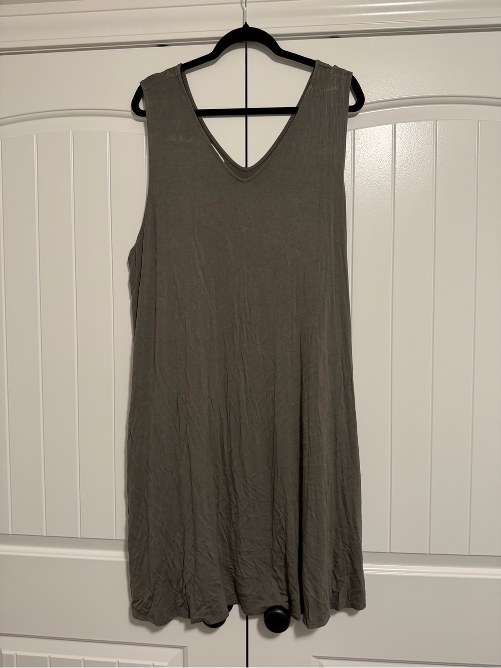 Maurices Sleeveless V-Neck Tunic Dress in Olive Green